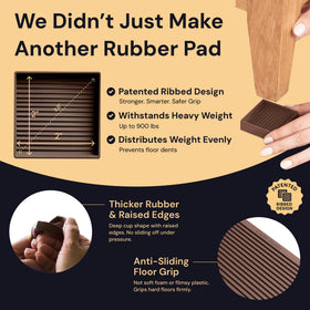 CasterMaster square rubber pad close-up texture showing durable grip