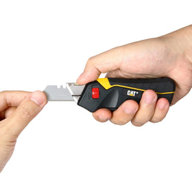 CAT knife lock-open feature supports repetitive cutting tasks.