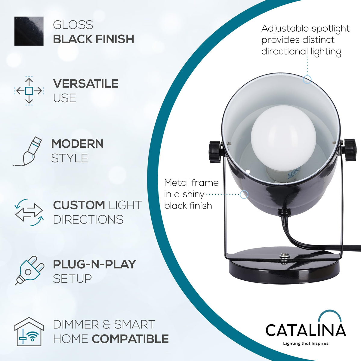 Catalina Lighting 24291-000 wall-mount option with sleek metallic finish