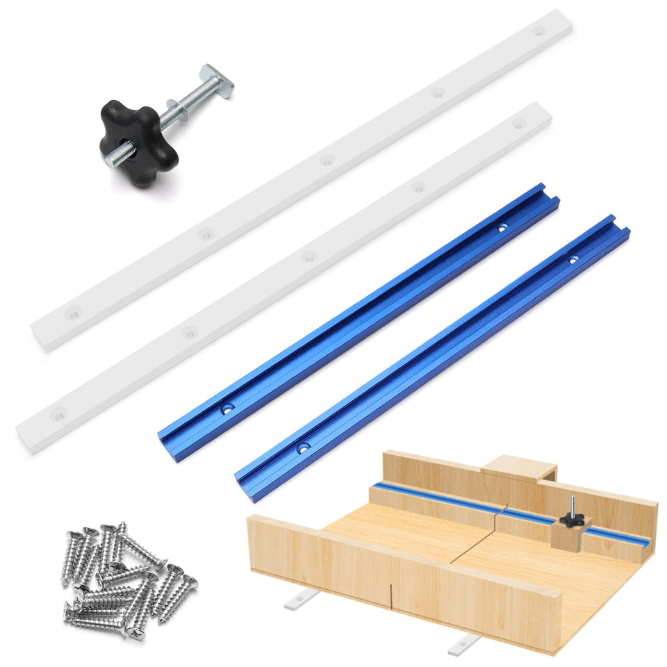Catcan UHMW miter bars (17in) provide smooth guidance for precise cuts