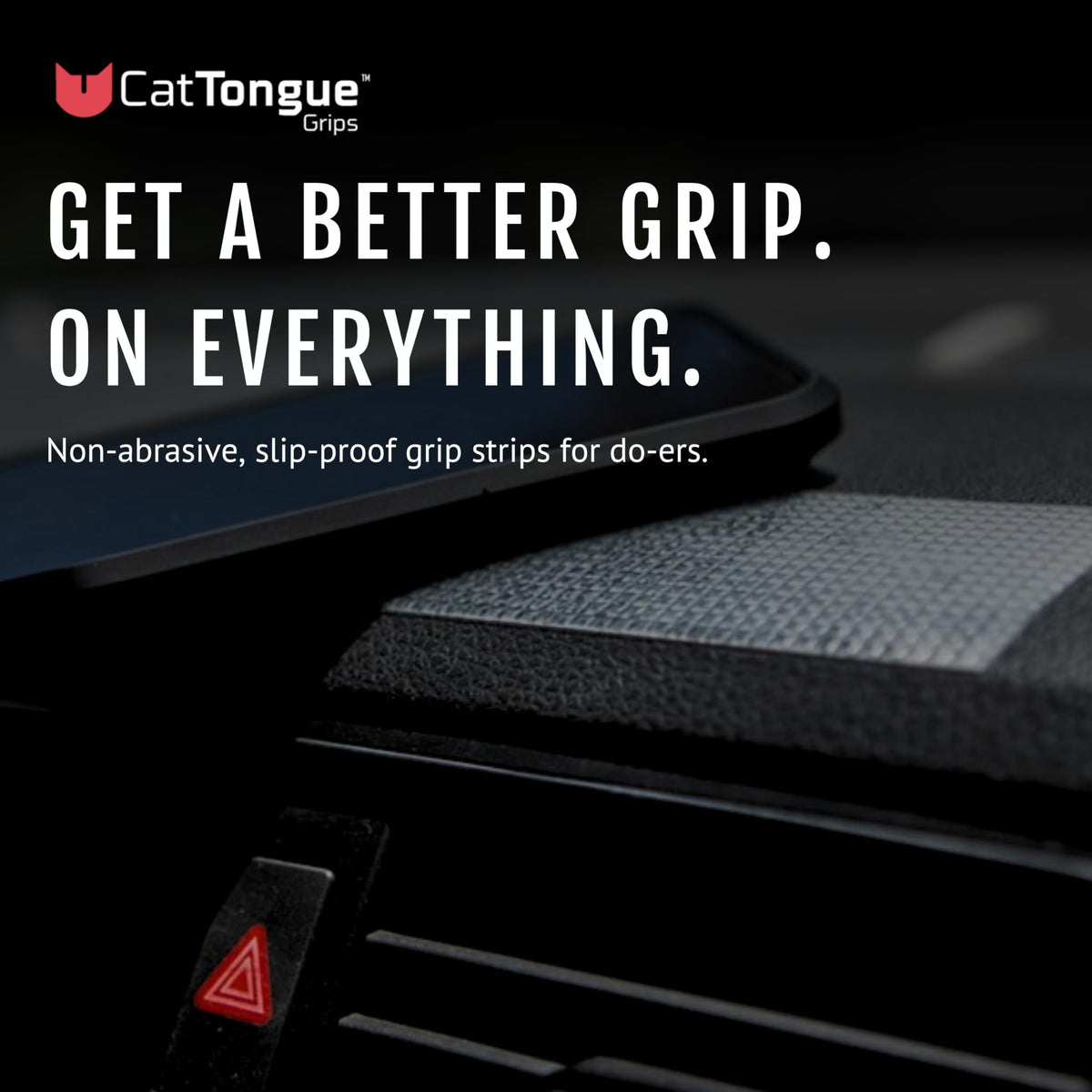 CATTONGUE GRIPS shower grip strip on tub edge enhances safe shower exits