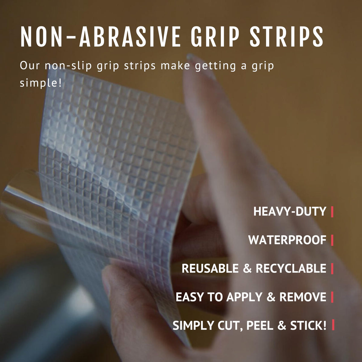 CATTONGUE GRIPS 2-inch precut strip on furniture edge provides slip resistance