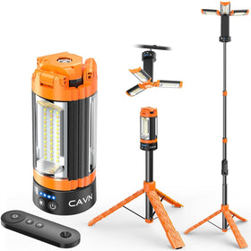 CAVN rechargeable camping lights with remote for versatile campsite illumination.