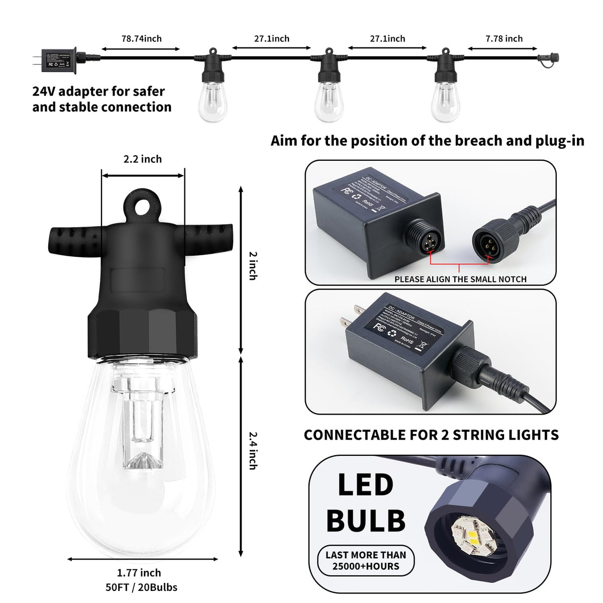 CAWWS 24V adapter provides stable, safe operation outdoors.