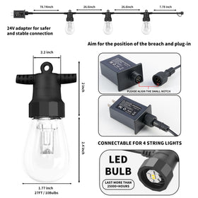 CAWWS Dimmable brightness control from cozy to festive outdoor moods.