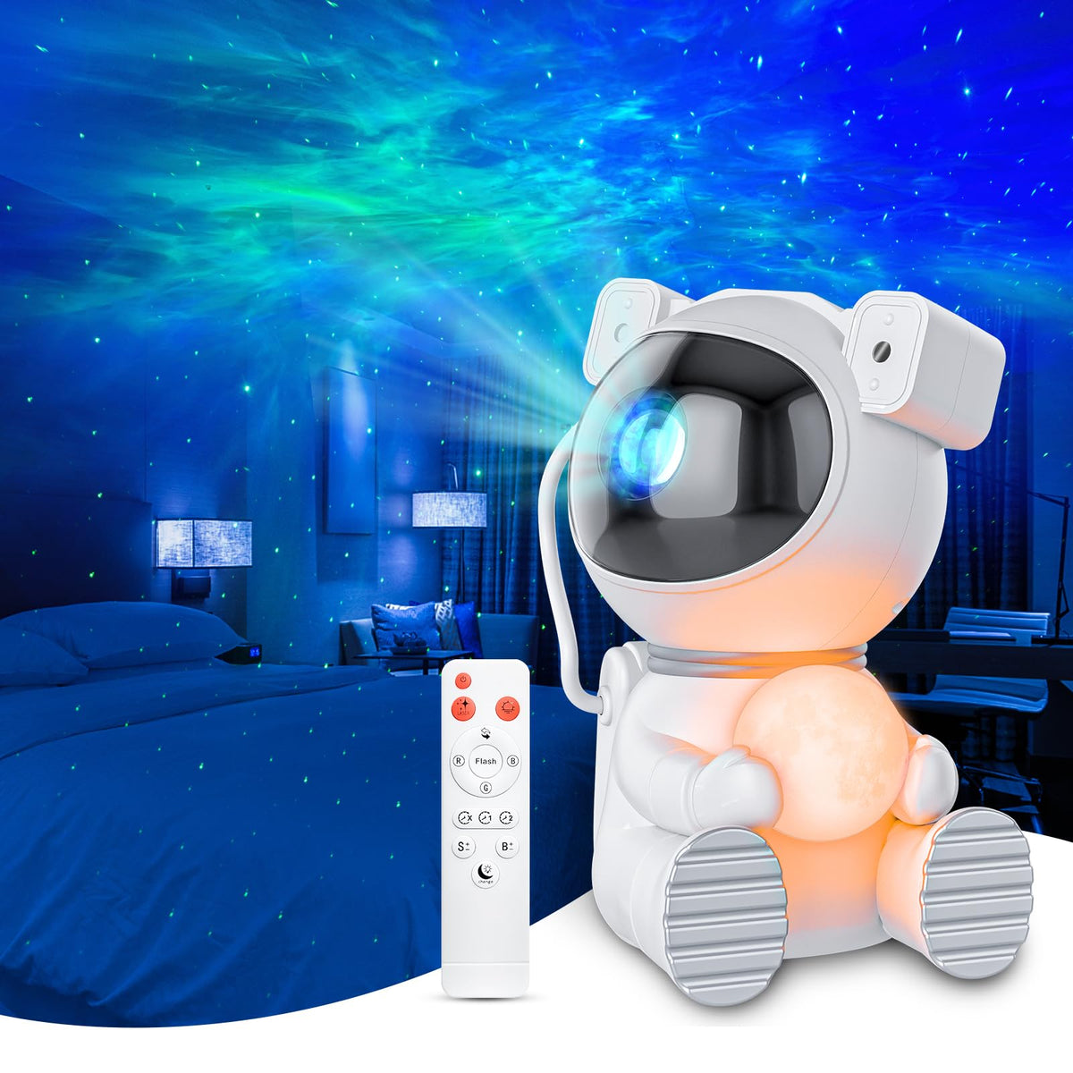 Cayclay Astronaut Galaxy Projector casts vivid star patterns on walls