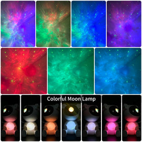 Cayclay astronaut night light moon lamp glows in seven colors for mood lighting