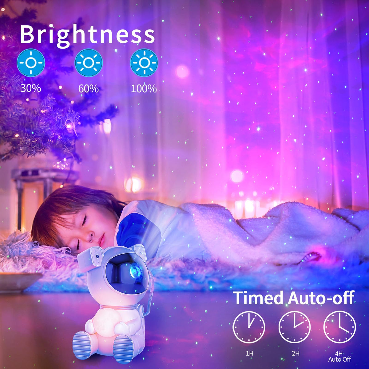 Cayclay galaxy projector head tilts for 360° projection