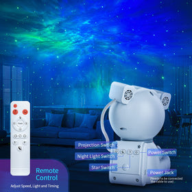 Cayclay star projector remote provides easy mode and brightness control
