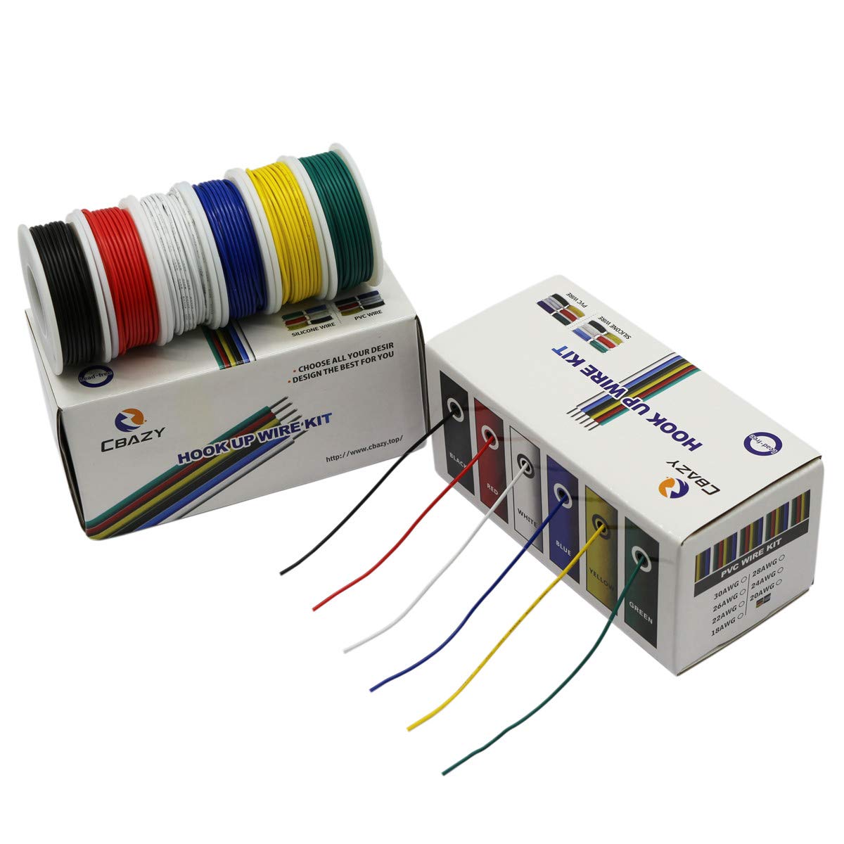 CBAZY Hook Up Wire Kit black 24 AWG wire for sturdy connections