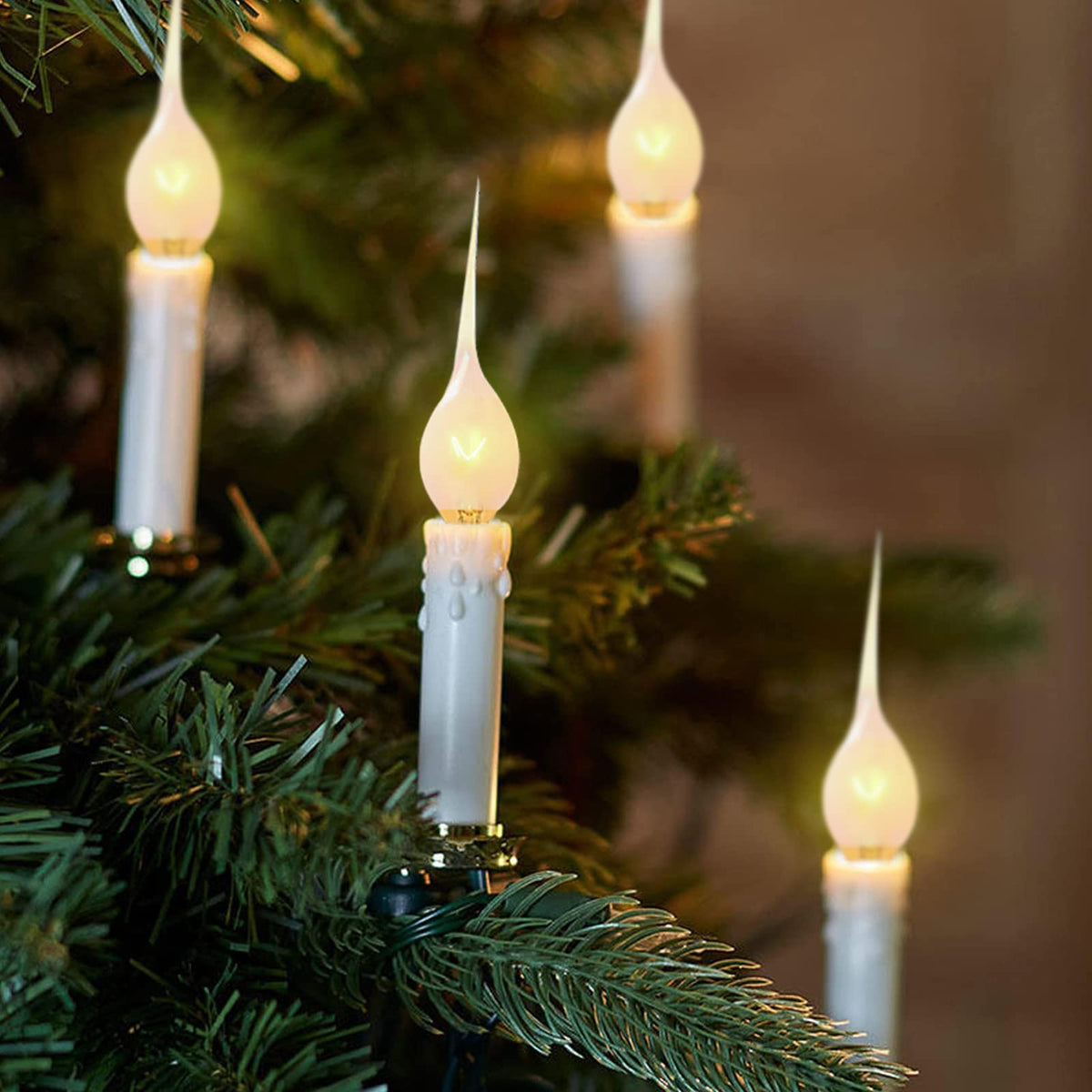 Cbebew chandelier candle bulb with E12 base for easy upgrades.