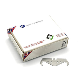 CCA hook blades carbon steel close-up for clean, precise cuts.