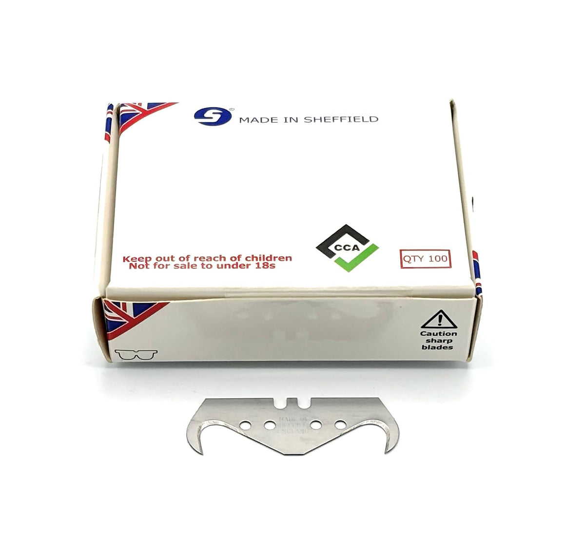 CCA Super Big Hook Blades pack 100 for durable roofing and flooring cuts.