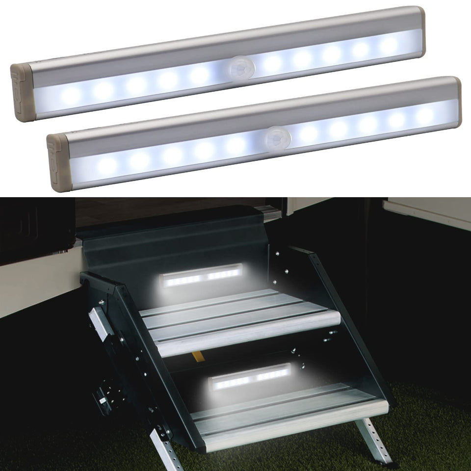 CCBASEBALL motion activated RV step light with 10 LEDs for brighter steps