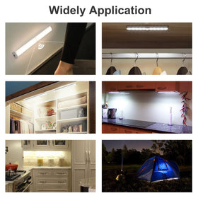 Two-pack RV step lights with magnetic tapes ready for installation
