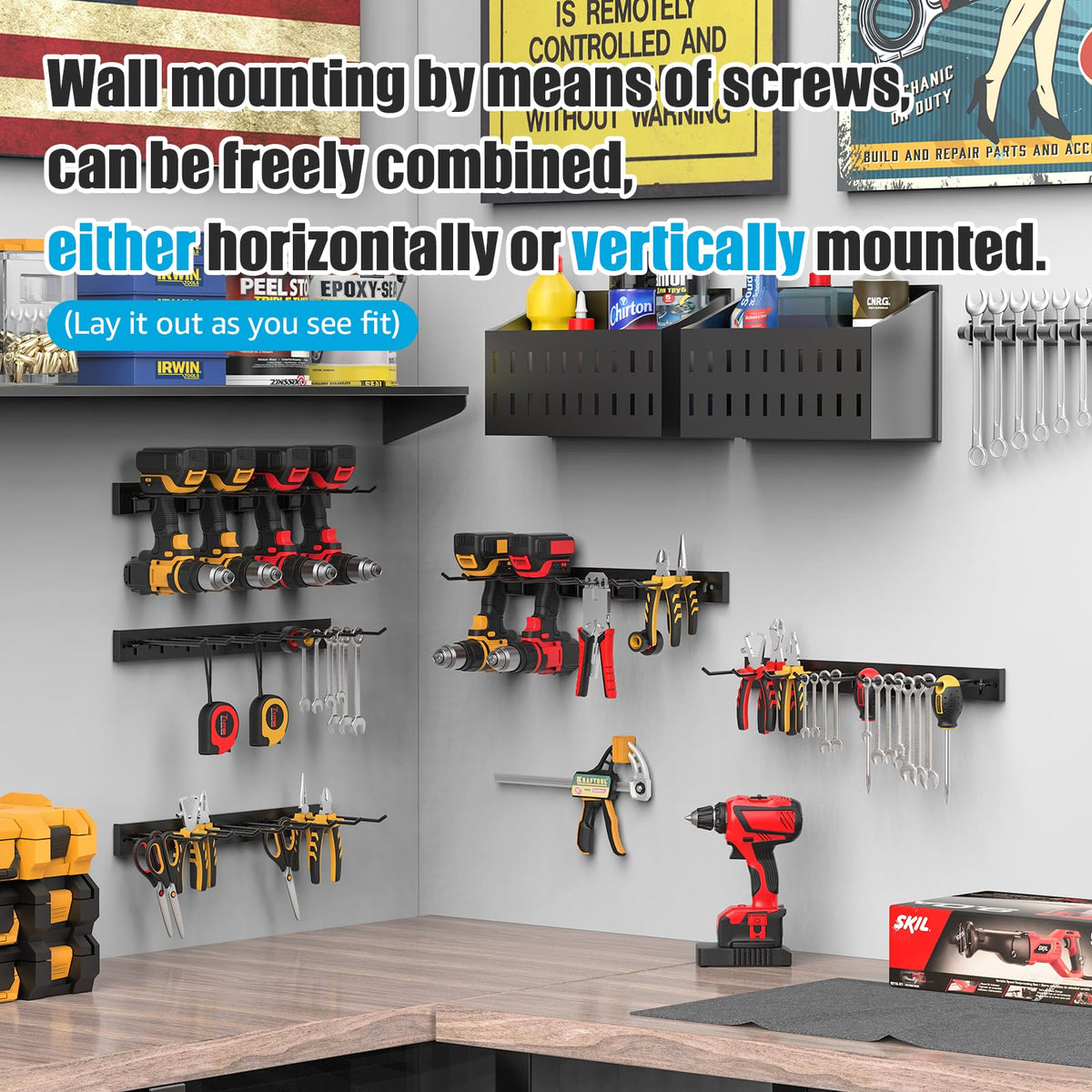 CCCEI wall strips expand storage without using excessive wall area.