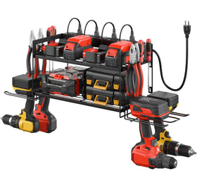CCCEI garage tools storage charging station keeps tools organized and ready.