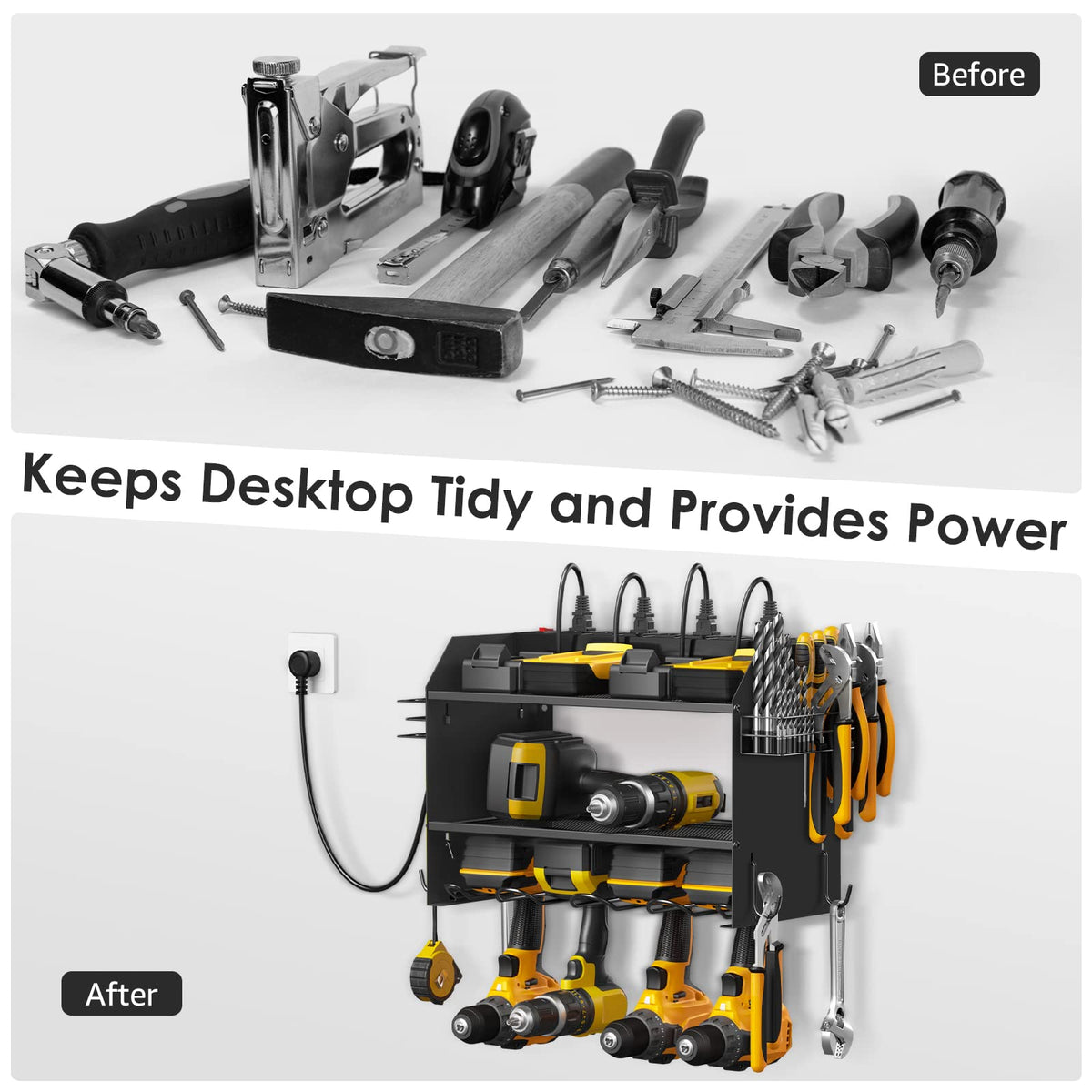 CCCEI heavy-duty steel tool shelf provides sturdy workshop storage.