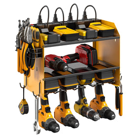 CCCEI modular power tool organizer wall mount with slots and hooks for organized workspace