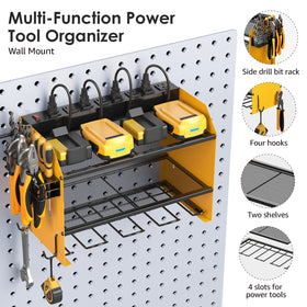 Side toolbox area with hooks for small gadgets and accessories