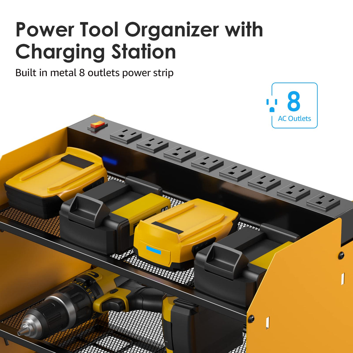 CCCEI wall-mount power strip with 8 outlets and surge protection for safe charging