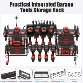CCCEI wall-mount with eight hooks enables quick tool hanging and access.