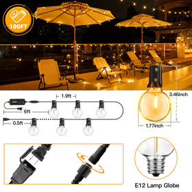 Ccinny 100 ft string lights for wide outdoor illumination