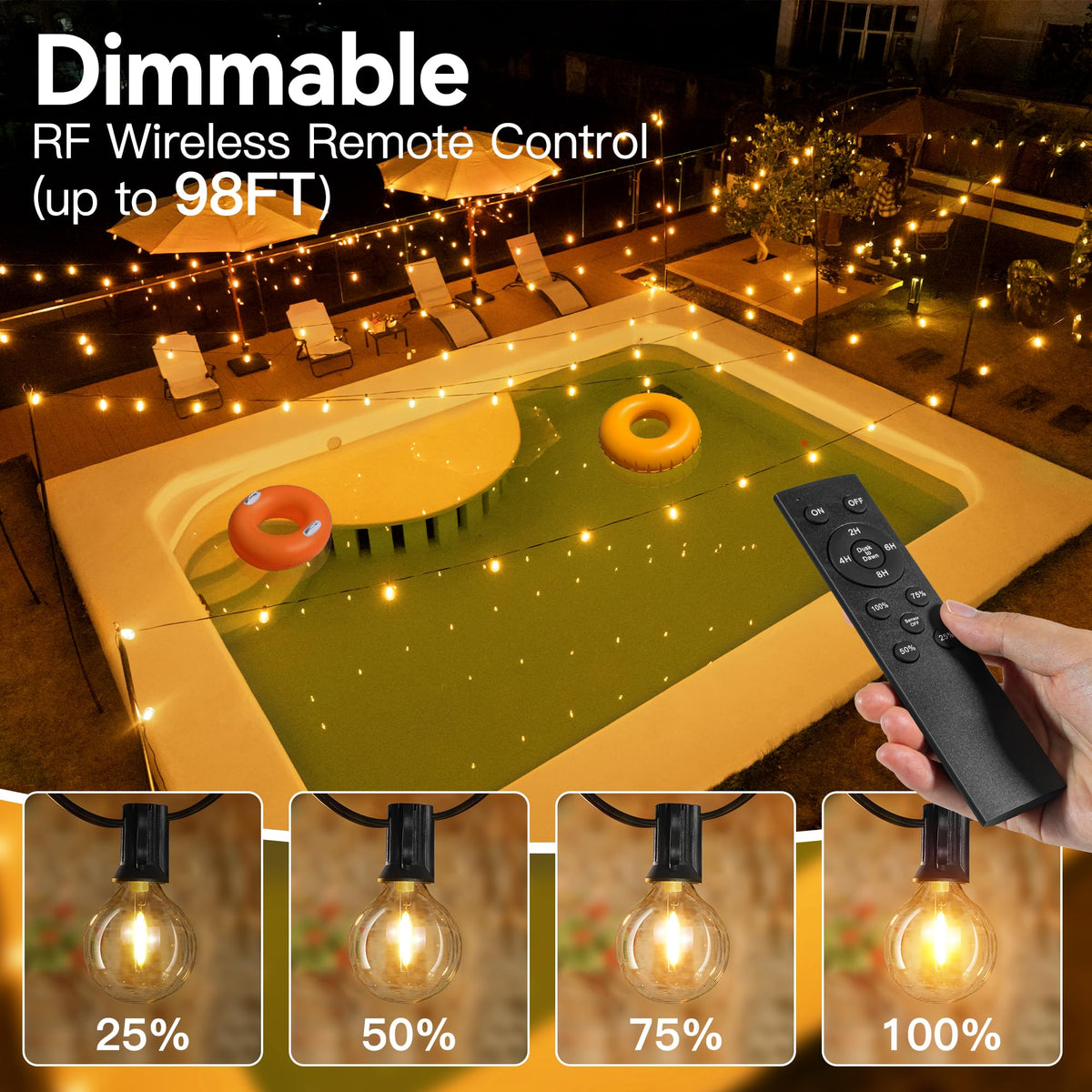 Ccinny outdoor lights easy to install with hooks or ties