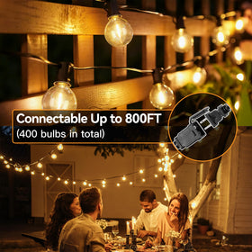Ccinny lighting on a patio setting creating warm mood