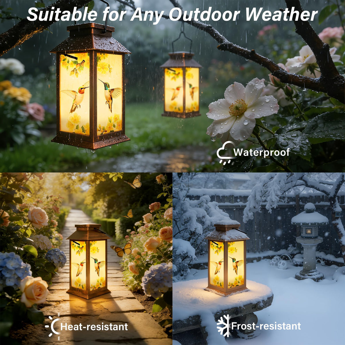 Ccinny hanging-or-standing lantern fits trees, porches, and tabletops