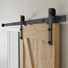 CCJH 6.6ft track assembly close-up showing durable steel rollers for smooth sliding.