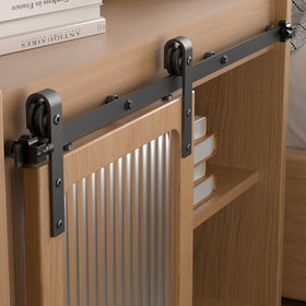 CCJH mini sliding barn door rail demonstrates smooth, quiet operation for cabinetry and closets.