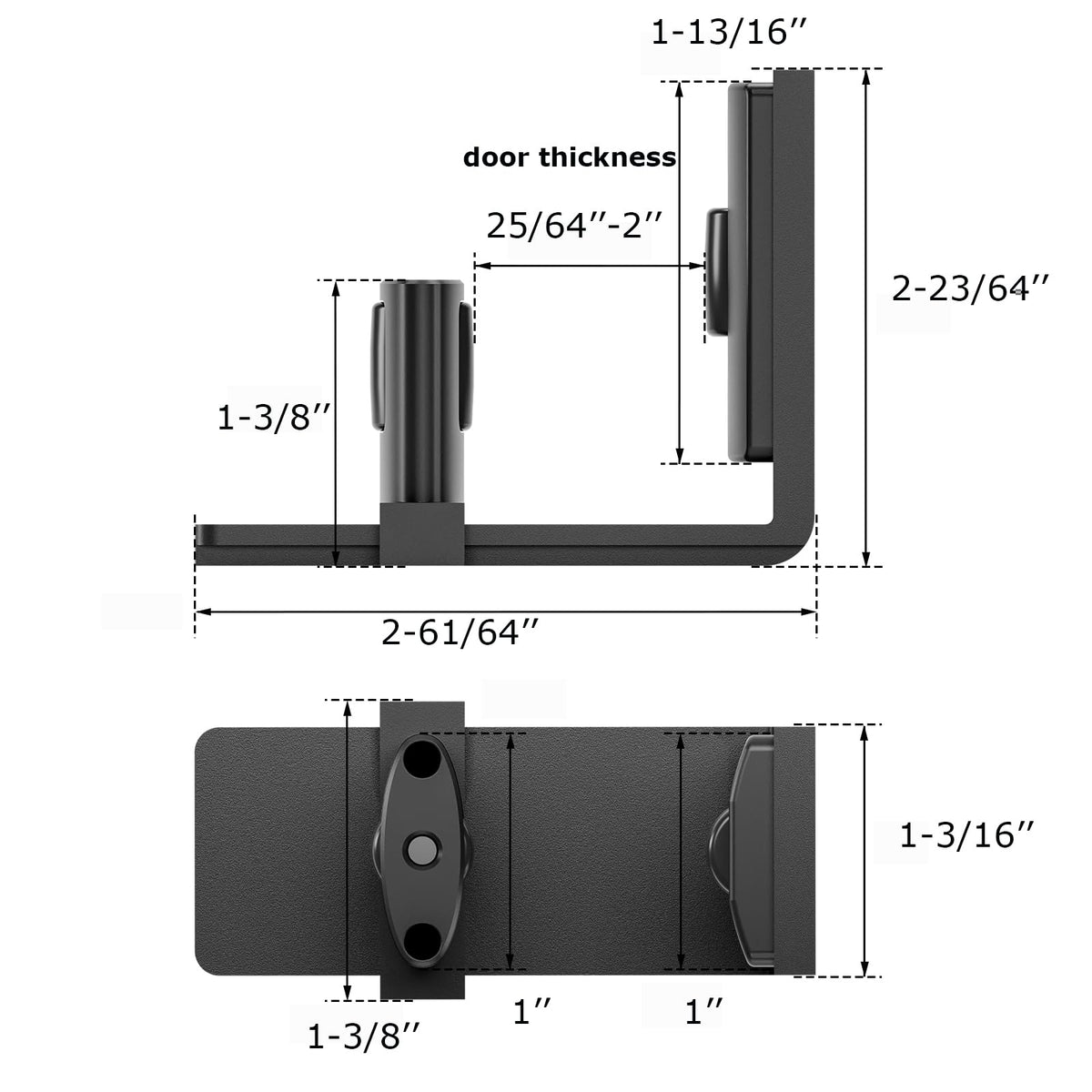 CCJH no-drill floor guide installation easily fits walls.