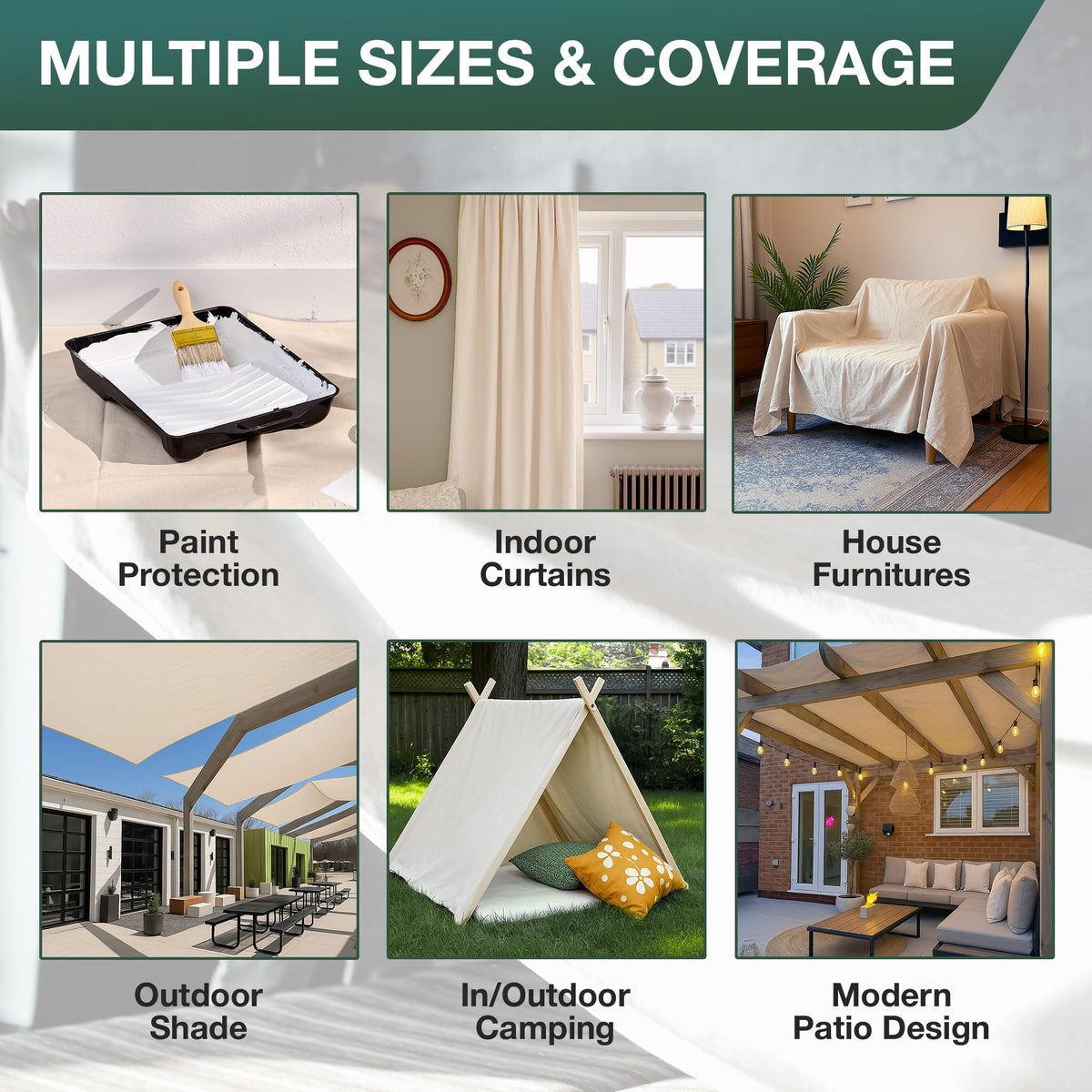 CCS Canvas Drop Cloth doubles as curtain panels or table covers for crafts
