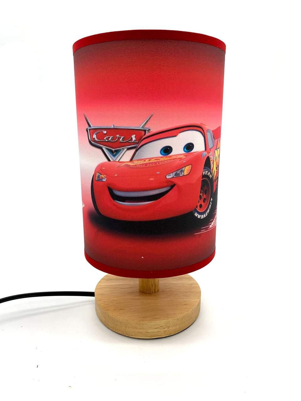 CDecor decorative lights table lamp with wood base adds warm bedside glow