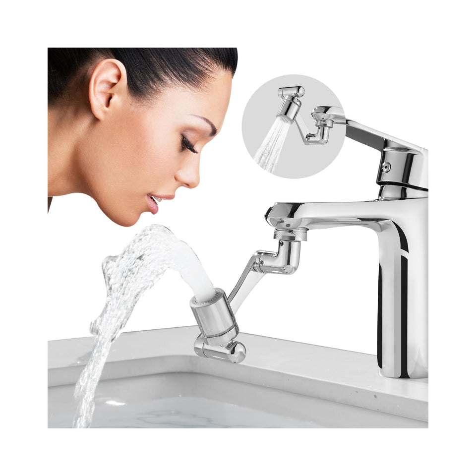 Cecefin 1080° rotate faucet aerator enables versatile reach for dishes and facial rinsing