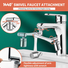 Cecefin 360-degree spray attachment demonstrates flexible spray directions for kitchen tasks