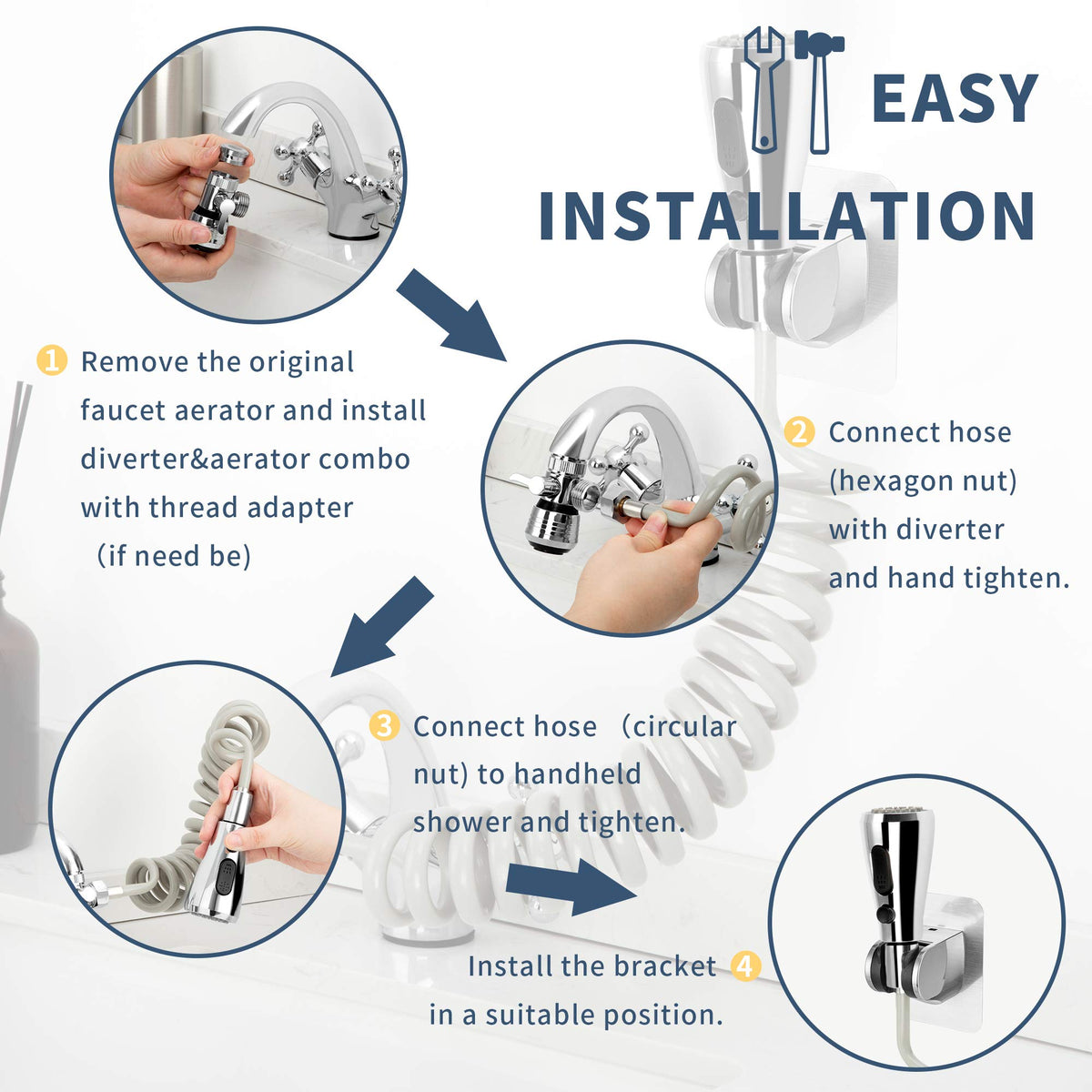 Cecefin easy installation guide showing DIY upgrade without tools.