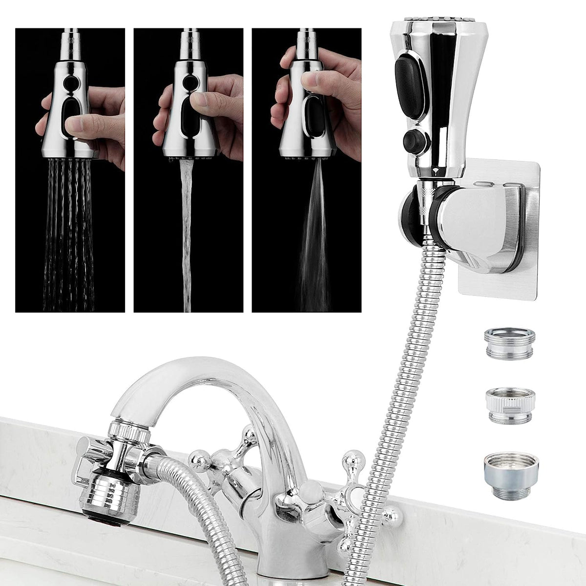 CECEFIN kitchen faucet hose attachment enabling versatile sink rinsing