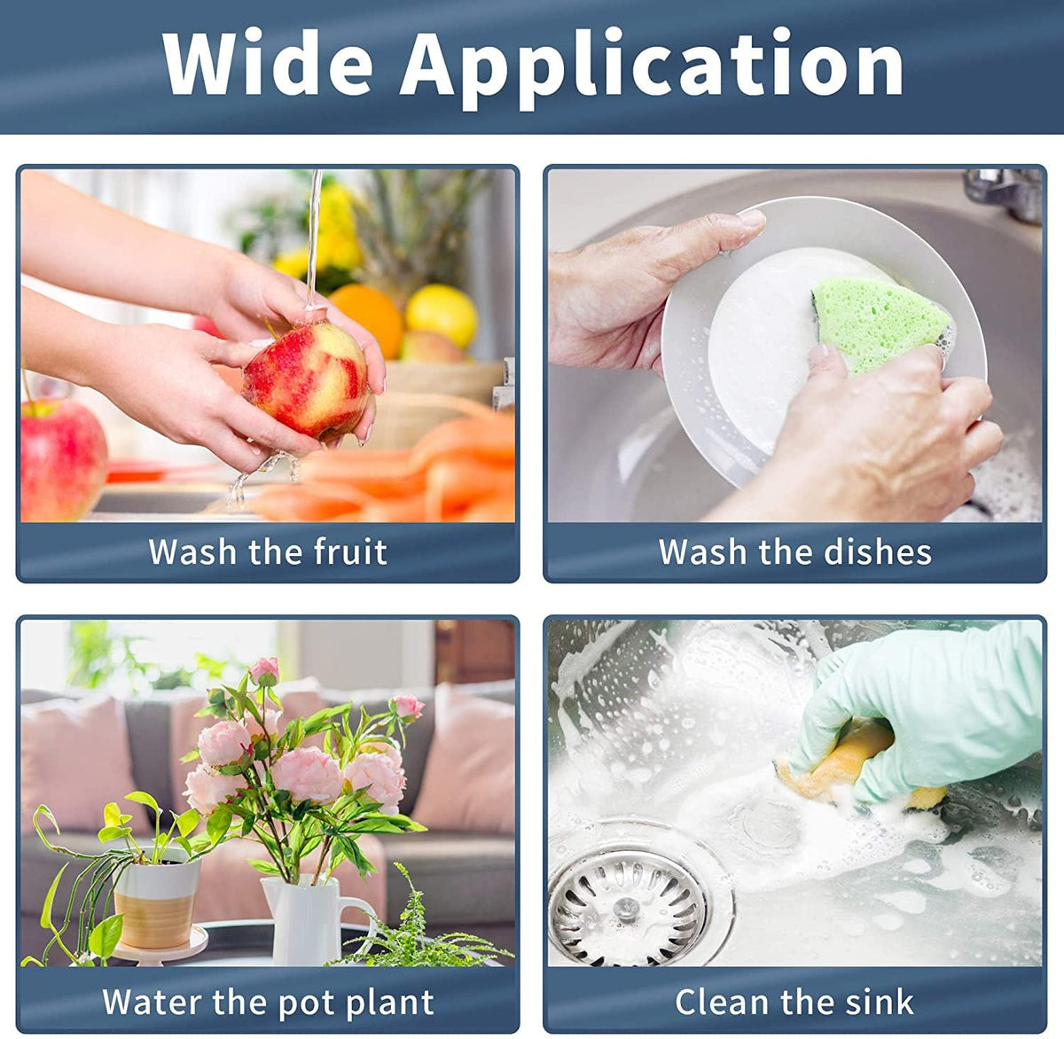Cecefin sprayer head switch provides convenient water control during chores.