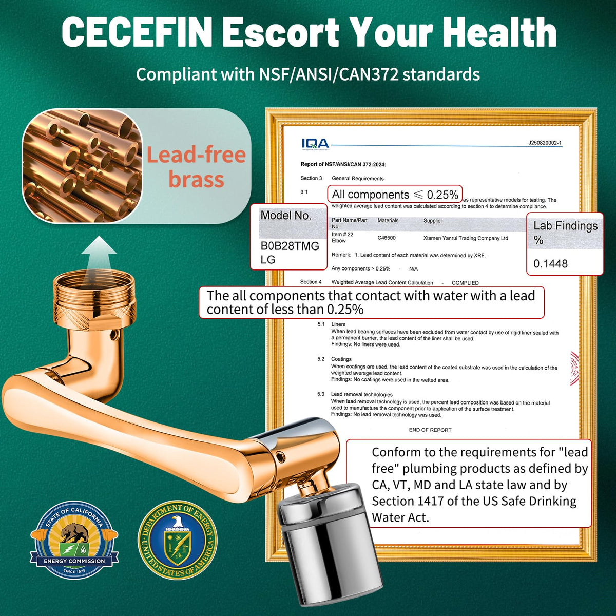 Cecefin two-mode sink extender supports powerful rinse for fruits and vegetables