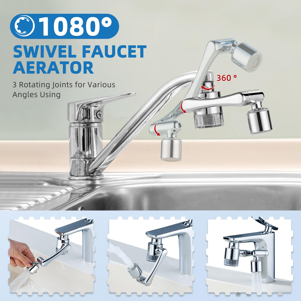 Close-up of CECEFIN brass assembly on faucet extender