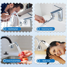 Eyewash-ready CECEFIN setup attached to sink faucet