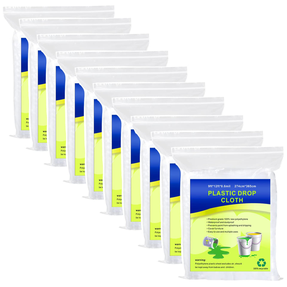 Cedolio clear drop sheet provides waterproof protection for furniture during painting.
