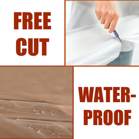 Cedolio plastic tarp shields walls and surfaces from dust and debris.