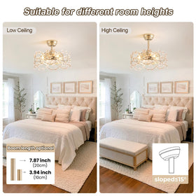 CELAVIEIOP enclosed fandelier for safe, clean ceiling mounted elegance