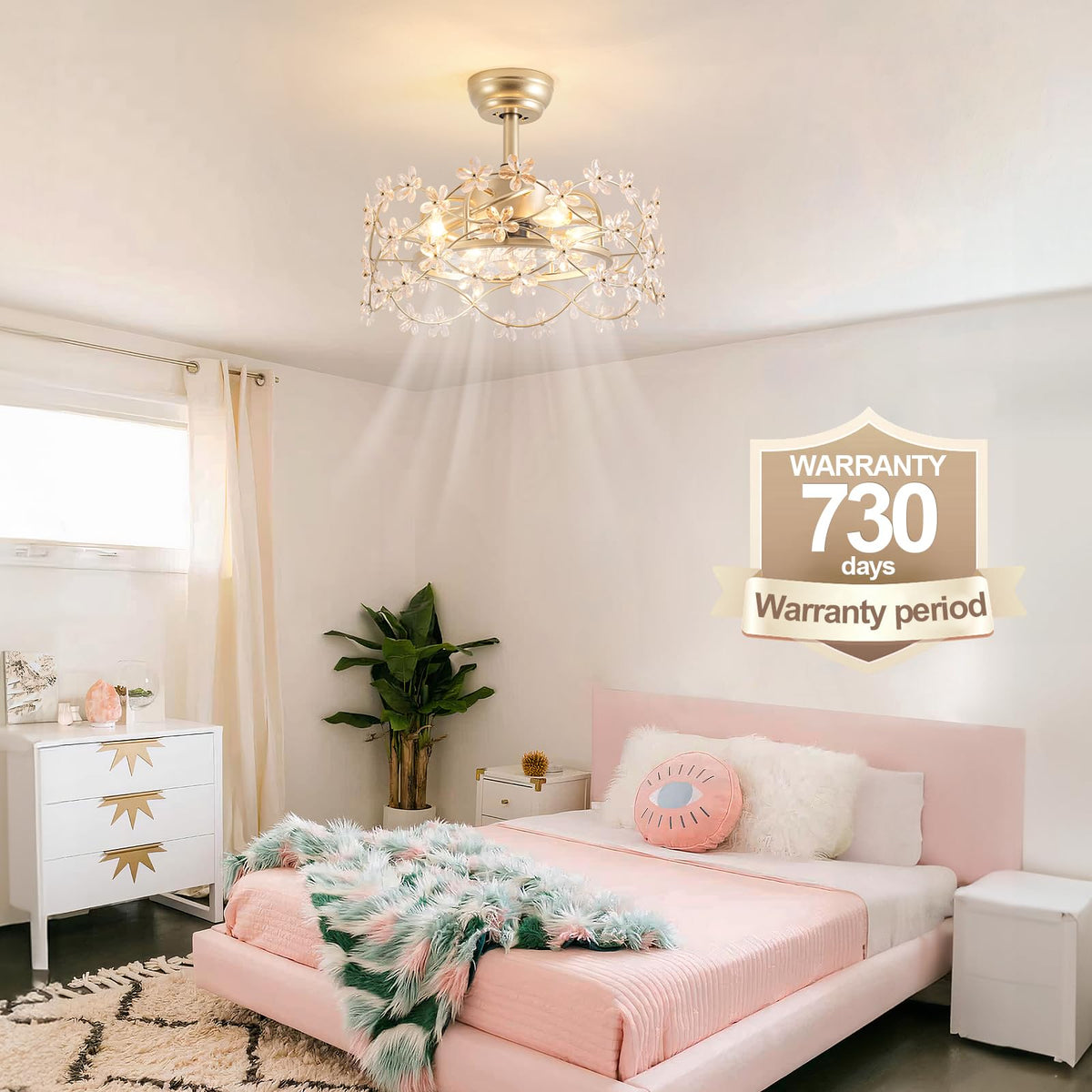 CELAVIEIOP flower crystal design complements bedrooms with modern flair