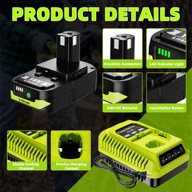 CelBatty 2-pack 18V battery set for backup power.