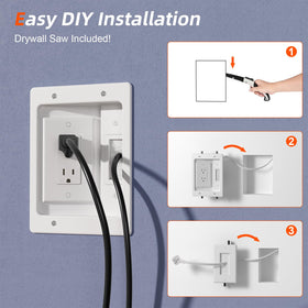 Celendor dual AC outlets offer convenient power access for home theater setups.