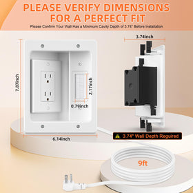 Celendor recessed outlet box hidden behind wall for neat installations